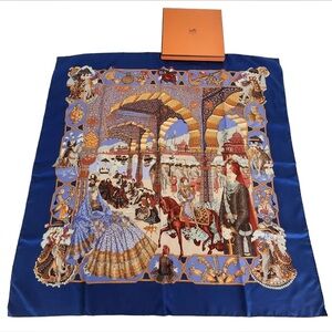 Auth Hermes Vintage Splendeur Des Majarajas Silk Scarf *Rare Mint*